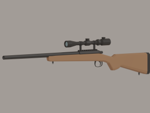 Sniper Rifle Low-Poly Model 3D