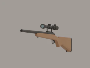 Sniper Rifle Low-Poly 3D Model