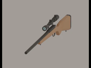 Sniper Rifle Low-Poly 3D Model