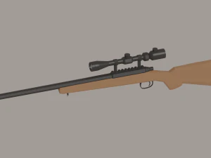 Sniper Rifle Low-Poly 3D Model