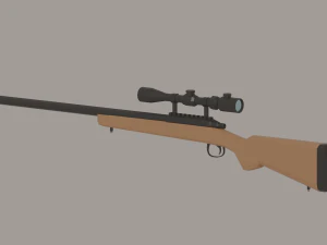 Sniper Rifle Low-Poly 3D Model