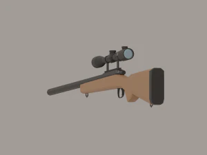 Sniper Rifle Low-Poly 3D Model