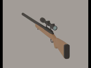 Sniper Rifle Low-Poly 3D Model