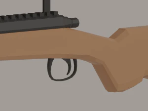 Sniper Rifle Low-Poly 3D Model