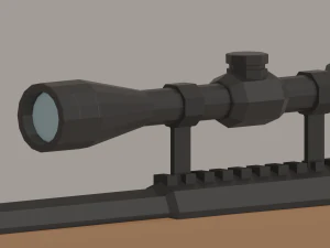 Sniper Rifle Low-Poly 3D Model