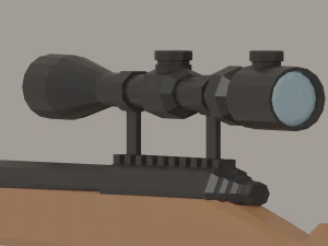 Sniper Rifle Low-Poly 3D Model