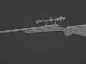 Sniper Rifle Low-Poly 3D Model