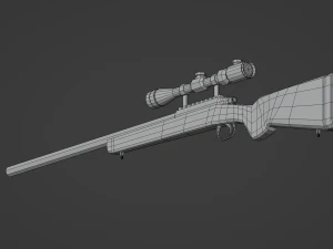 Sniper Rifle Low-Poly 3D Model