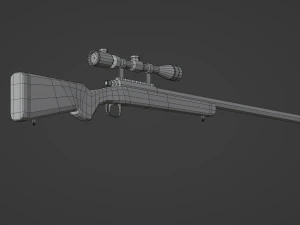Sniper Rifle Low-Poly 3D Model