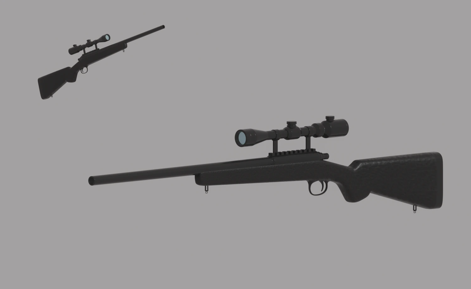Sniper Rifle 3D Model .c4d .max .obj .3ds .fbx .stl .blend 