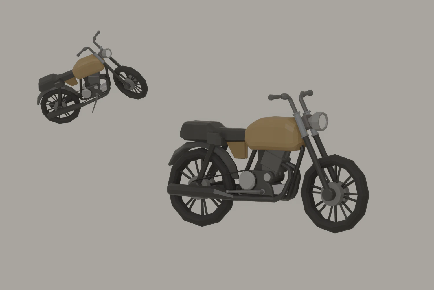 Low Poly Motorcycle 3D Model .c4d .max .obj .3ds .fbx .stl .blend 