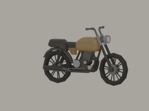 Low Poly Motorcycle Model 3D