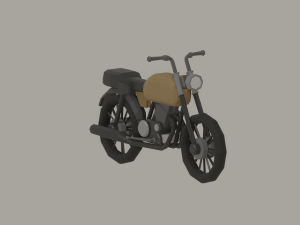 Low Poly Motorcycle Model 3D
