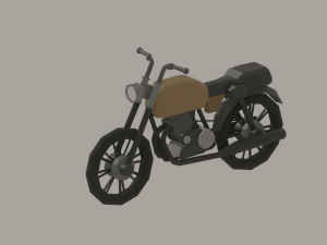 Low Poly Motorcycle Model 3D