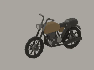 Low Poly Motorcycle 3D Model