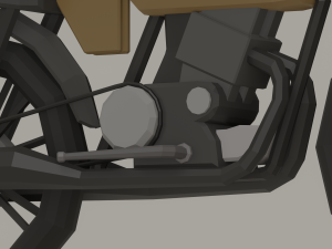 Low Poly Motorcycle Model 3D