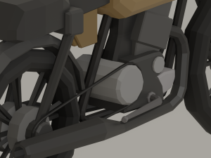 Low Poly Motorcycle Model 3D