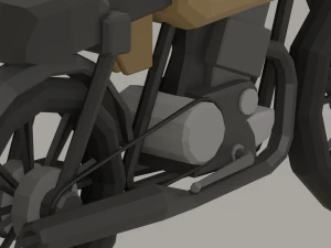 Low Poly Motorcycle 3D Model