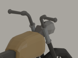 Low Poly Motorcycle Model 3D