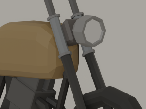 Low Poly Motorcycle Model 3D