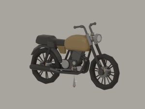 Low Poly Motorcycle Model 3D
