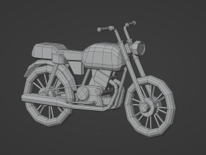 Low Poly Motorcycle Model 3D