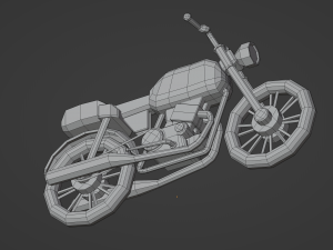 Low Poly Motorcycle Model 3D
