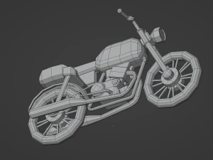 Low Poly Motorcycle 3D Model