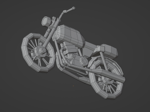 Low Poly Motorcycle Model 3D