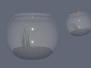 Round Aquarium with GoldFish 3D 모델