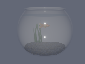 Round Aquarium with GoldFish Model 3D