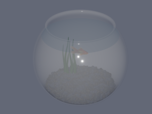 Round Aquarium with GoldFish Model 3D