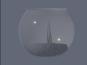 Round Aquarium with GoldFish Model 3D
