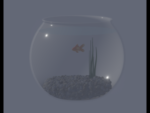 Round Aquarium with GoldFish Model 3D