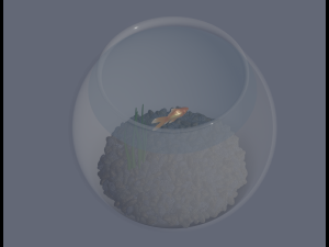 Round Aquarium with GoldFish Model 3D