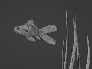 Round Aquarium with GoldFish Model 3D
