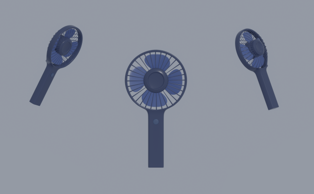 Mini Handheld Fan 3D Model .c4d .max .obj .3ds .fbx .stl .blend 