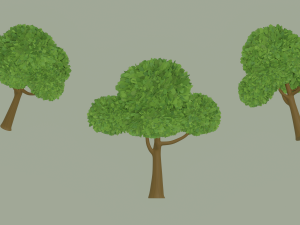 Toon Tree 3D 모델