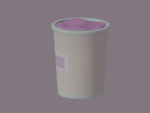 Ice-Cream Bucket 3D Model
