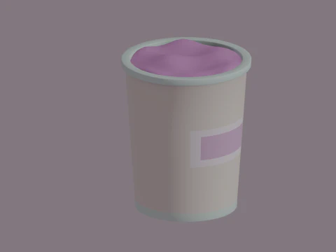 Ice-Cream Bucket 3D Model