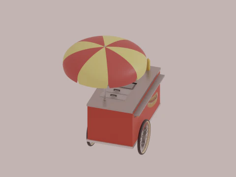 Hot Dog Cart 3D Model