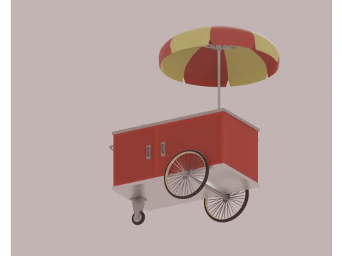 Hot Dog Cart 3D Model