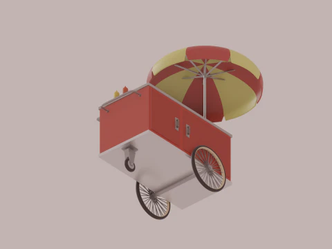 Hot Dog Cart 3D Model