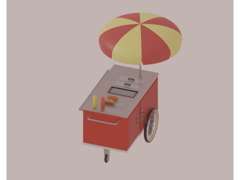 Візок для хот-догів 3D Модель