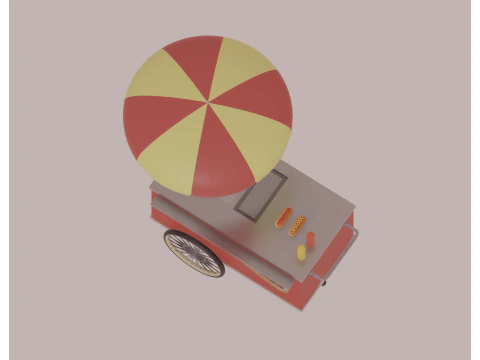 Hot Dog Cart 3D Model