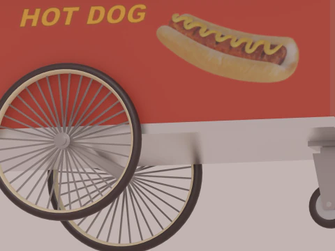 Hot Dog Cart 3D Model