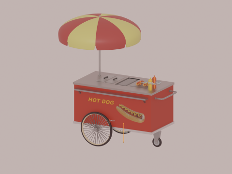 Візок для хот-догів 3D Модель