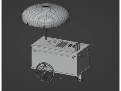 Hot Dog Cart 3D Model