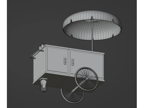 Hot Dog Cart 3D Model