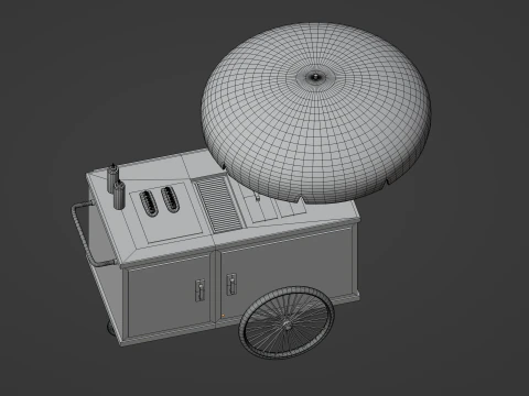 Hot Dog Cart 3D Model